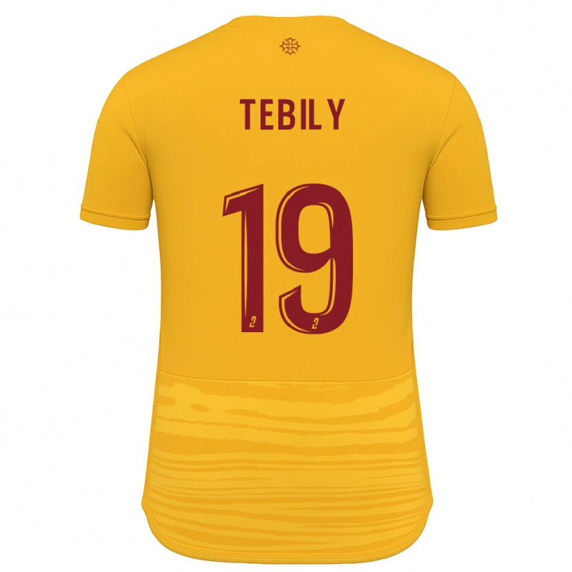 Danxen Mænd Hermann Tebily #19 Orange Burgundy Udebane Spillertrøjer 2025/26 Trøje T-Shirt