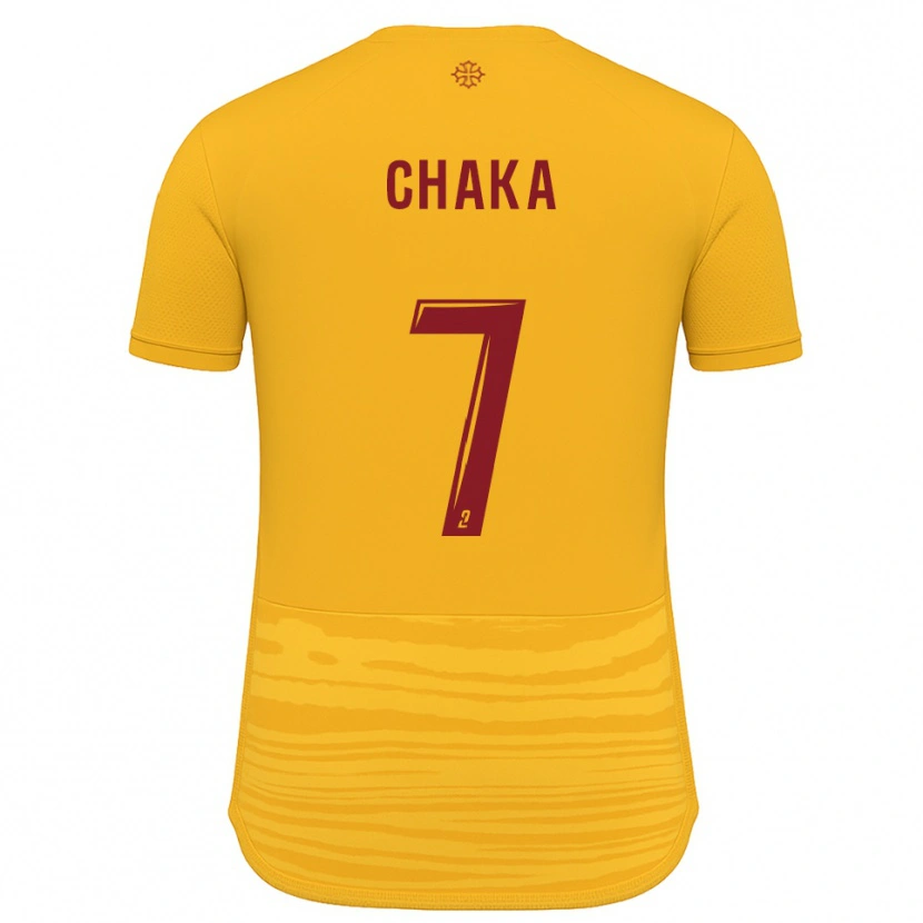 Danxen Mænd Kaël Chaka #7 Orange Burgundy Udebane Spillertrøjer 2025/26 Trøje T-Shirt