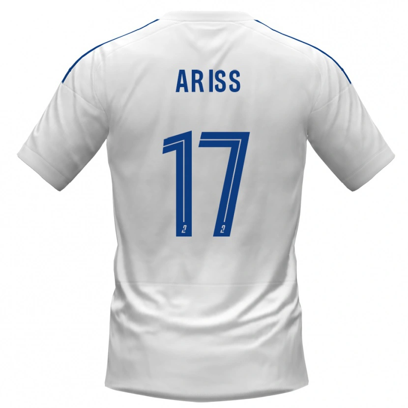 Danxen Mænd Zakaria Ariss #17 Hvid Blå Udebane Spillertrøjer 2025/26 Trøje T-Shirt