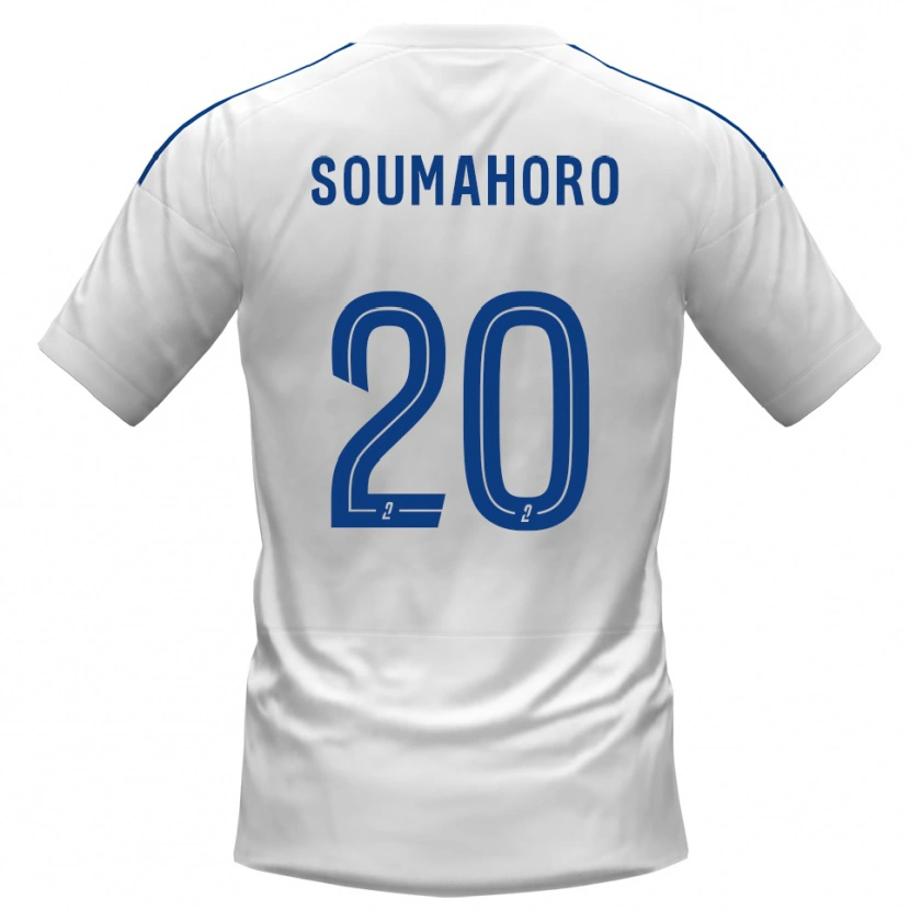 Danxen Mænd Mamadou Soumahoro #20 Hvid Blå Udebane Spillertrøjer 2025/26 Trøje T-Shirt