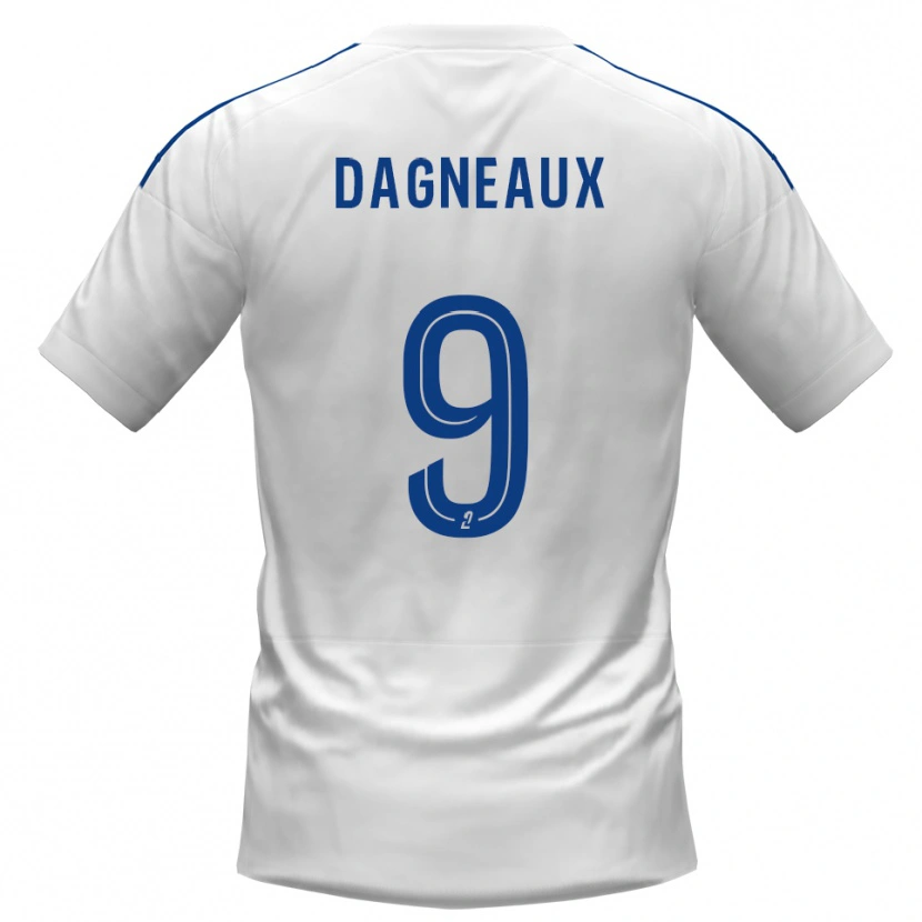 Danxen Mænd Charlie Dagneaux #9 Hvid Blå Udebane Spillertrøjer 2025/26 Trøje T-Shirt