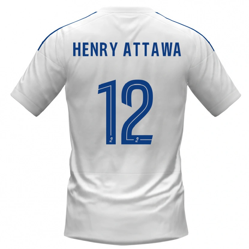 Danxen Mænd Yoel Henry Attawa #12 Hvid Blå Udebane Spillertrøjer 2025/26 Trøje T-Shirt