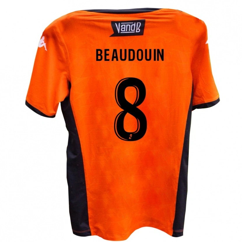 Danxen Mænd Alessio Beaudouin #8 Hvid Sort Udebane Spillertrøjer 2025/26 Trøje T-Shirt
