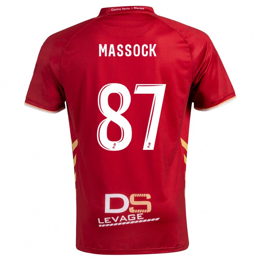 Danxen Mænd Théna Massock #87 Burgundy Guld Udebane Spillertrøjer 2025/26 Trøje T-Shirt