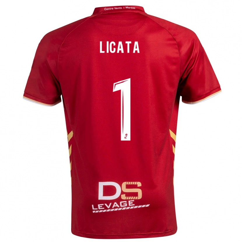 Danxen Mænd Rafael Licata #1 Burgundy Guld Udebane Spillertrøjer 2025/26 Trøje T-Shirt