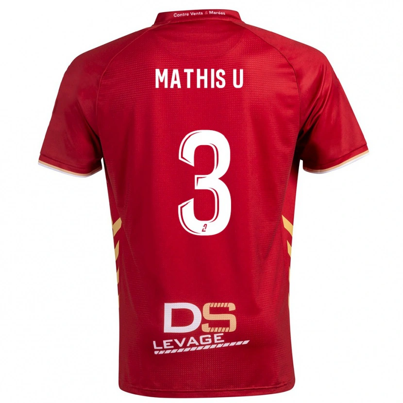 Danxen Mænd Mathis U #3 Burgundy Guld Udebane Spillertrøjer 2025/26 Trøje T-Shirt