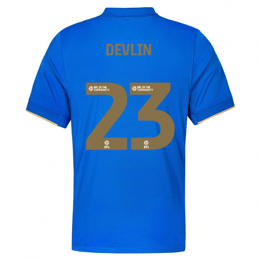 Danxen Kvinder Charlotte Devlin #23 Blå Guld Hjemmebane Spillertrøjer 2025/26 Trøje T-Shirt