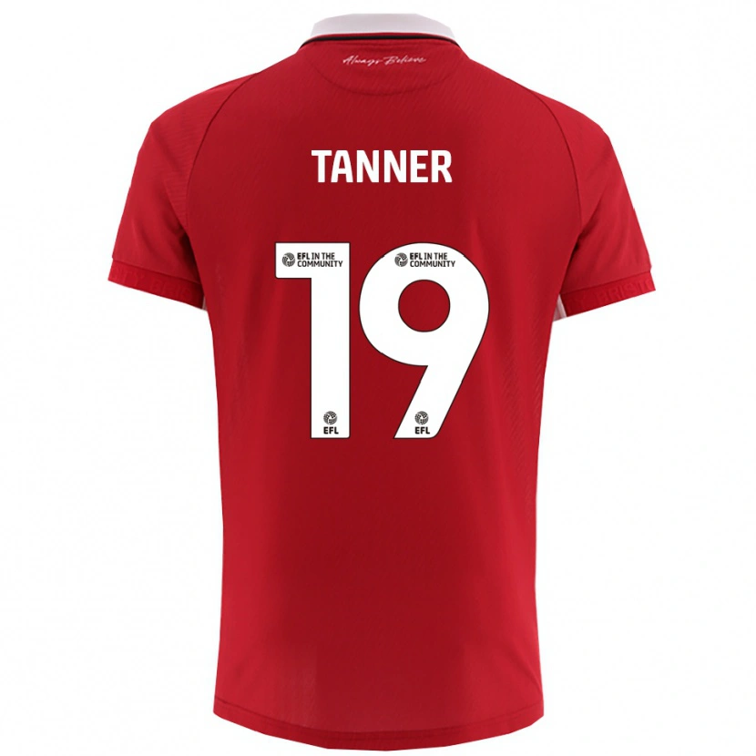 Danxen Kvinder George Tanner #19 Rød Hvid Hjemmebane Spillertrøjer 2025/26 Trøje T-Shirt