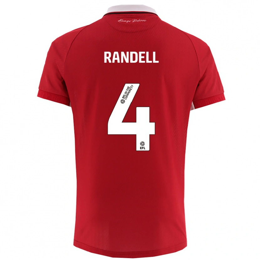 Danxen Kvinder Adam Randell #4 Rød Hvid Hjemmebane Spillertrøjer 2025/26 Trøje T-Shirt