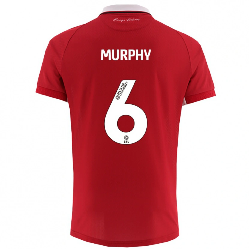 Danxen Kvinder Adam Murphy #6 Rød Hvid Hjemmebane Spillertrøjer 2025/26 Trøje T-Shirt
