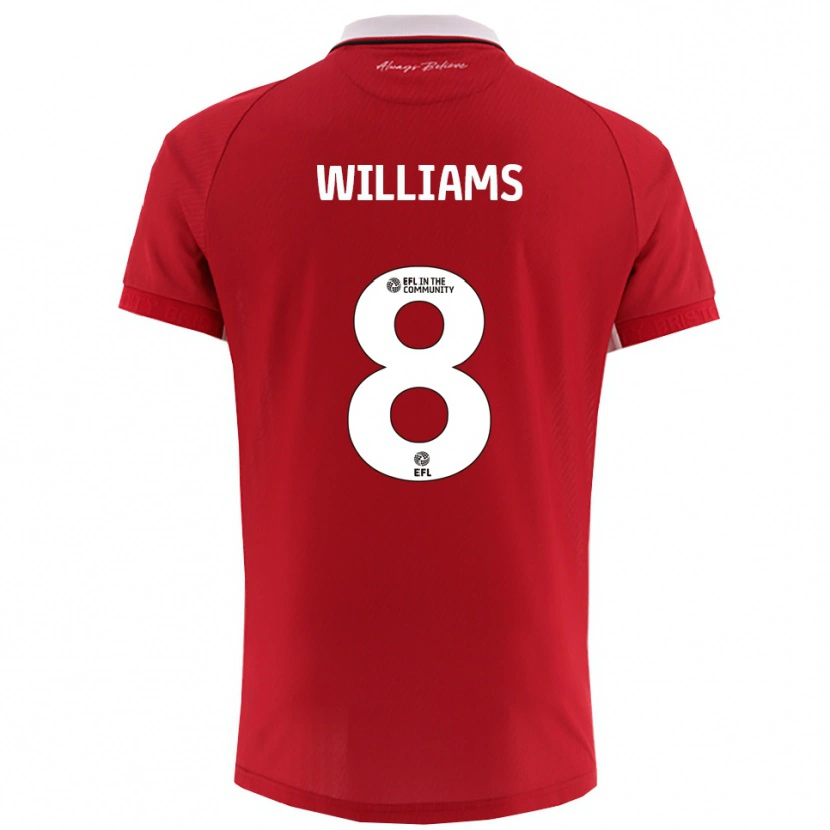 Danxen Kvinder Joe Williams #8 Rød Hvid Hjemmebane Spillertrøjer 2025/26 Trøje T-Shirt
