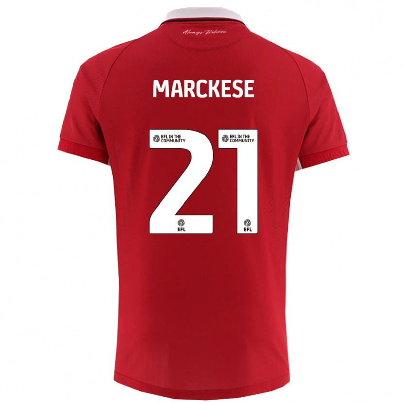 Danxen Kvinder Kaylan Marckese #21 Rød Hvid Hjemmebane Spillertrøjer 2025/26 Trøje T-Shirt