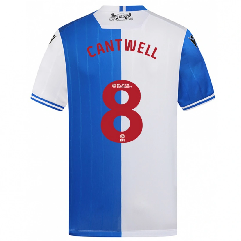 Danxen Kvinder Todd Cantwell #8 Blå Hvid Hjemmebane Spillertrøjer 2025/26 Trøje T-Shirt
