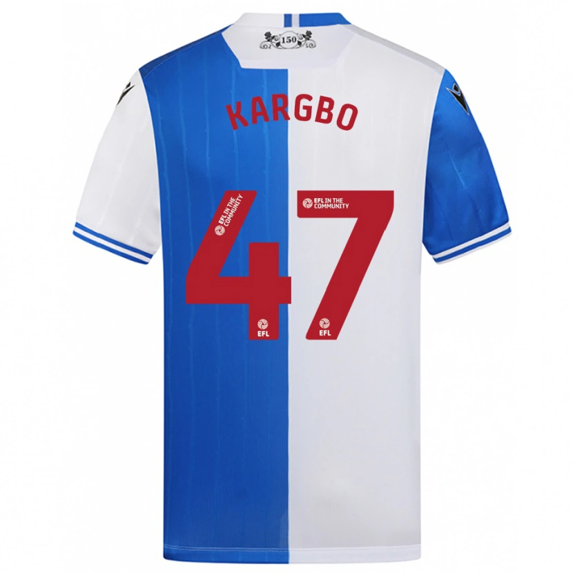 Danxen Kvinder Augustus Kargbo #47 Blå Hvid Hjemmebane Spillertrøjer 2025/26 Trøje T-Shirt
