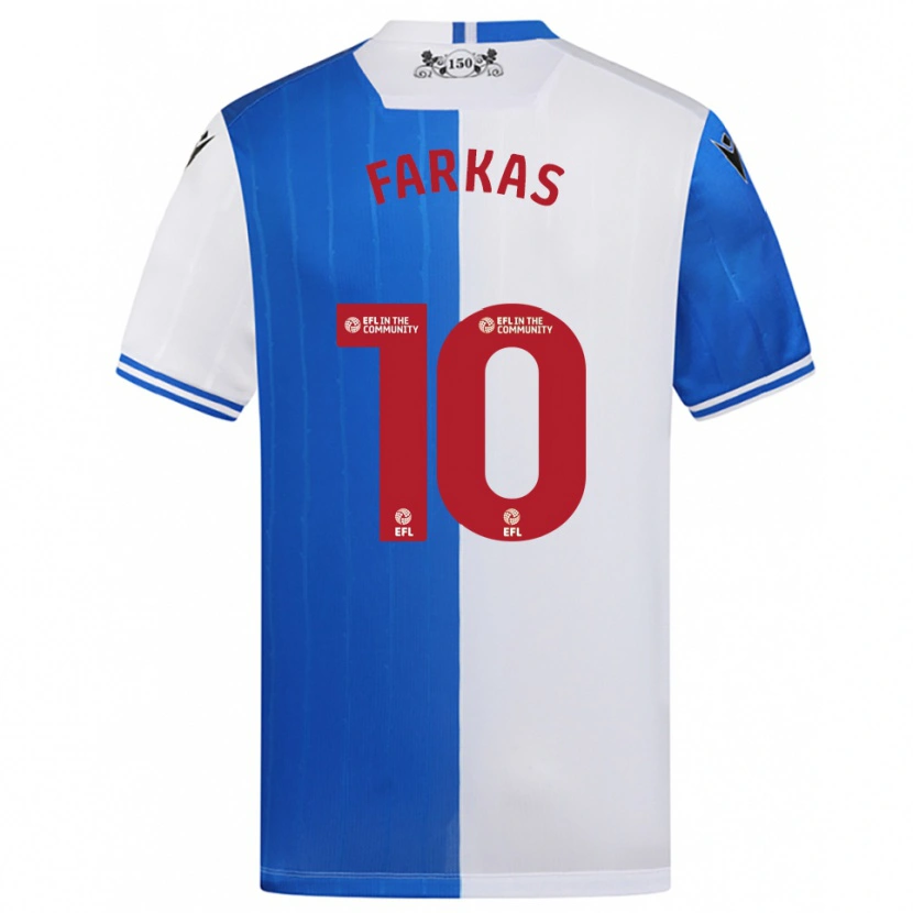 Danxen Kvinder Patrik Farkas #10 Blå Hvid Hjemmebane Spillertrøjer 2025/26 Trøje T-Shirt