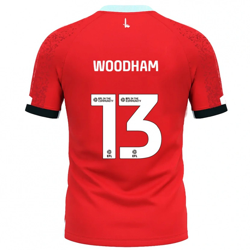 Danxen Kvinder Finley Woodham #13 Rød Hvid Hjemmebane Spillertrøjer 2025/26 Trøje T-Shirt