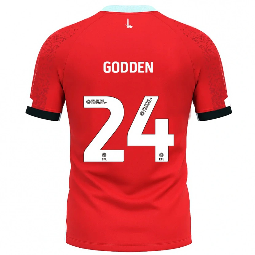 Danxen Kvinder Matty Godden #24 Rød Hvid Hjemmebane Spillertrøjer 2025/26 Trøje T-Shirt