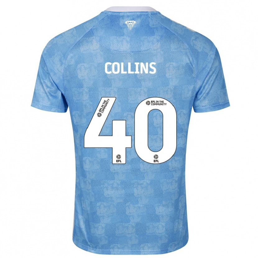 Danxen Kvinder Brad Collins #40 Himmelblå Hvid Hjemmebane Spillertrøjer 2025/26 Trøje T-Shirt