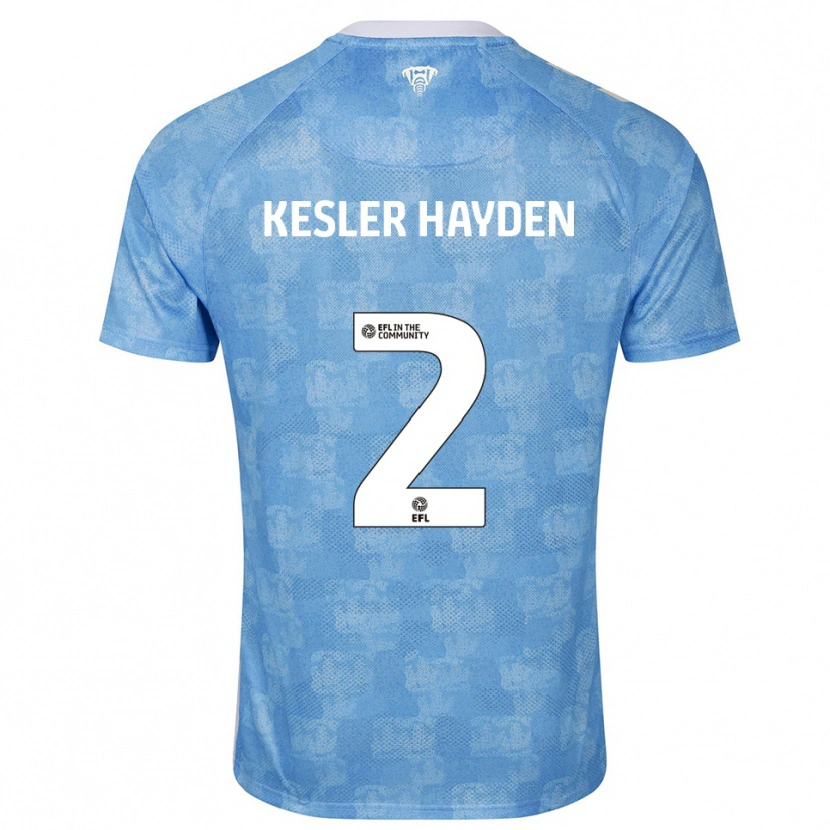 Danxen Kvinder Kaine Kesler-Hayden #2 Himmelblå Hvid Hjemmebane Spillertrøjer 2025/26 Trøje T-Shirt