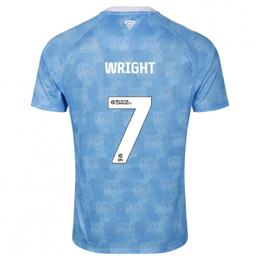 Danxen Kvinder Alfie Wright #7 Himmelblå Hvid Hjemmebane Spillertrøjer 2025/26 Trøje T-Shirt