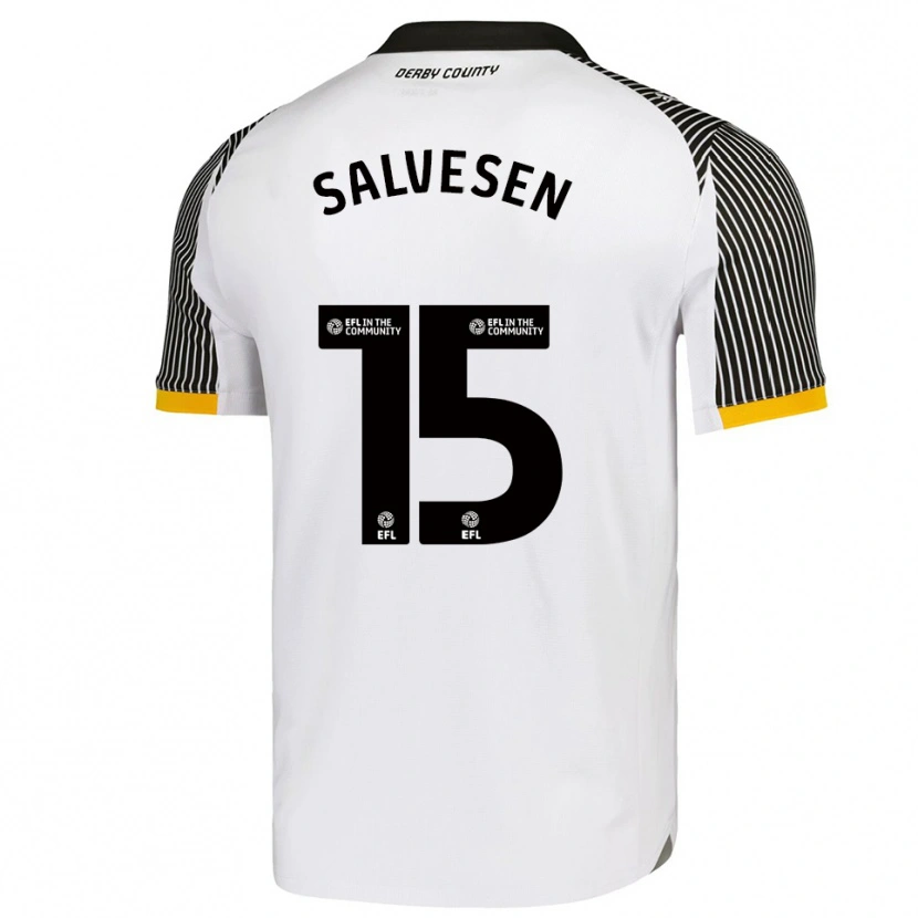 Danxen Kvinder Lars-Jørgen Salvesen #15 Hvid Sort Hjemmebane Spillertrøjer 2025/26 Trøje T-Shirt