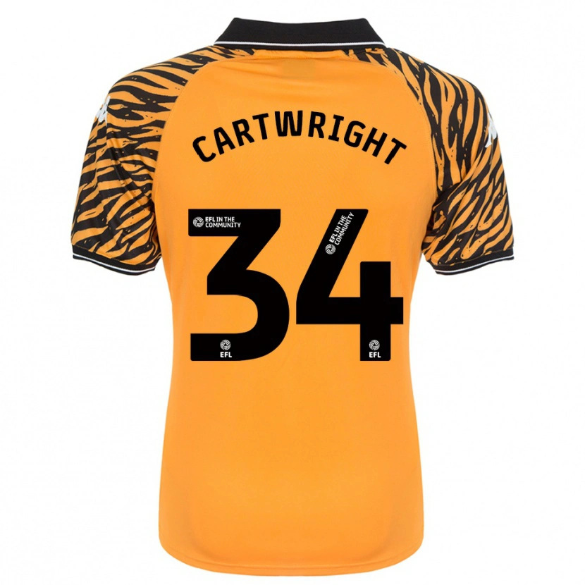 Danxen Kvinder Harvey Cartwright #34 Orange Sort Hjemmebane Spillertrøjer 2025/26 Trøje T-Shirt