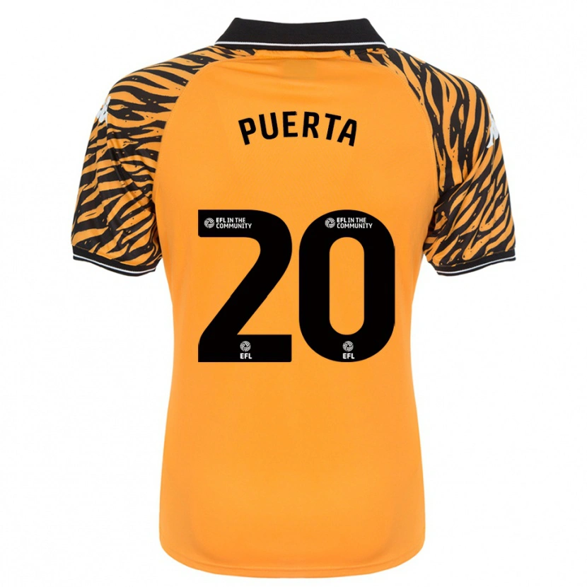 Danxen Kvinder Gustavo Puerta #20 Orange Sort Hjemmebane Spillertrøjer 2025/26 Trøje T-Shirt