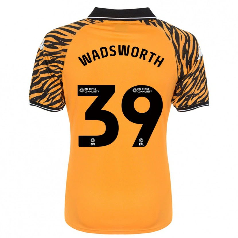 Danxen Kvinder Noah Wadsworth #39 Orange Sort Hjemmebane Spillertrøjer 2025/26 Trøje T-Shirt