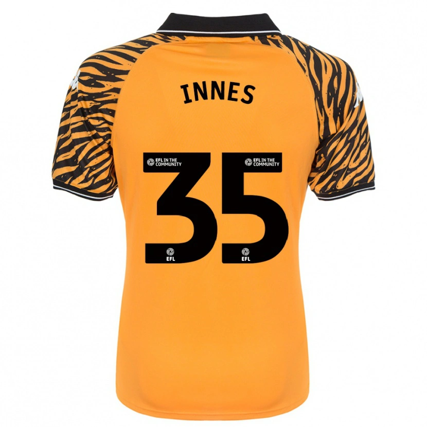 Danxen Kvinder Emma Innes #35 Orange Sort Hjemmebane Spillertrøjer 2025/26 Trøje T-Shirt