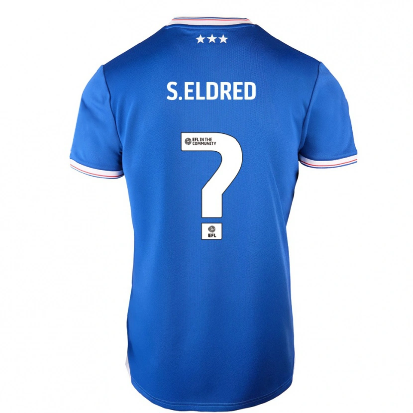 Danxen Kvinder Sid Eldred #0 Blå Hvid Hjemmebane Spillertrøjer 2025/26 Trøje T-Shirt