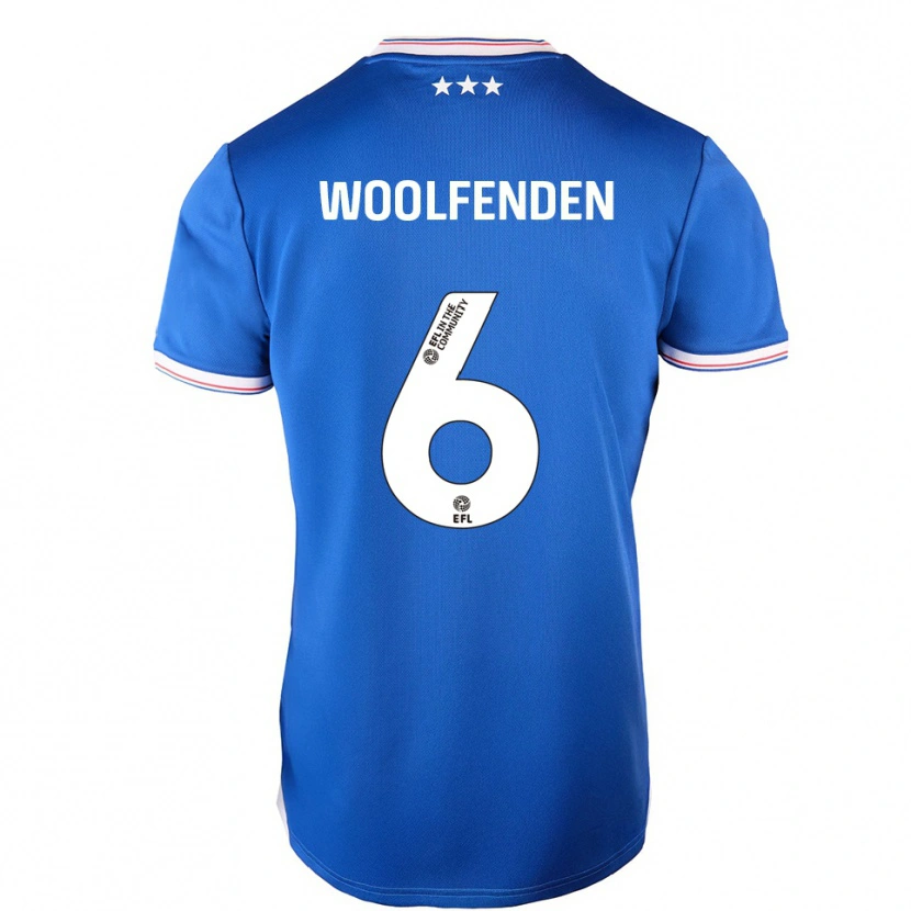 Danxen Kvinder Luke Woolfenden #6 Blå Hvid Hjemmebane Spillertrøjer 2025/26 Trøje T-Shirt