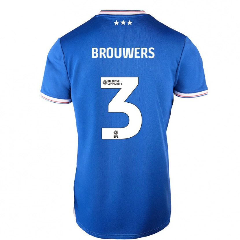 Danxen Kvinder Steve Brouwers #3 Blå Hvid Hjemmebane Spillertrøjer 2025/26 Trøje T-Shirt