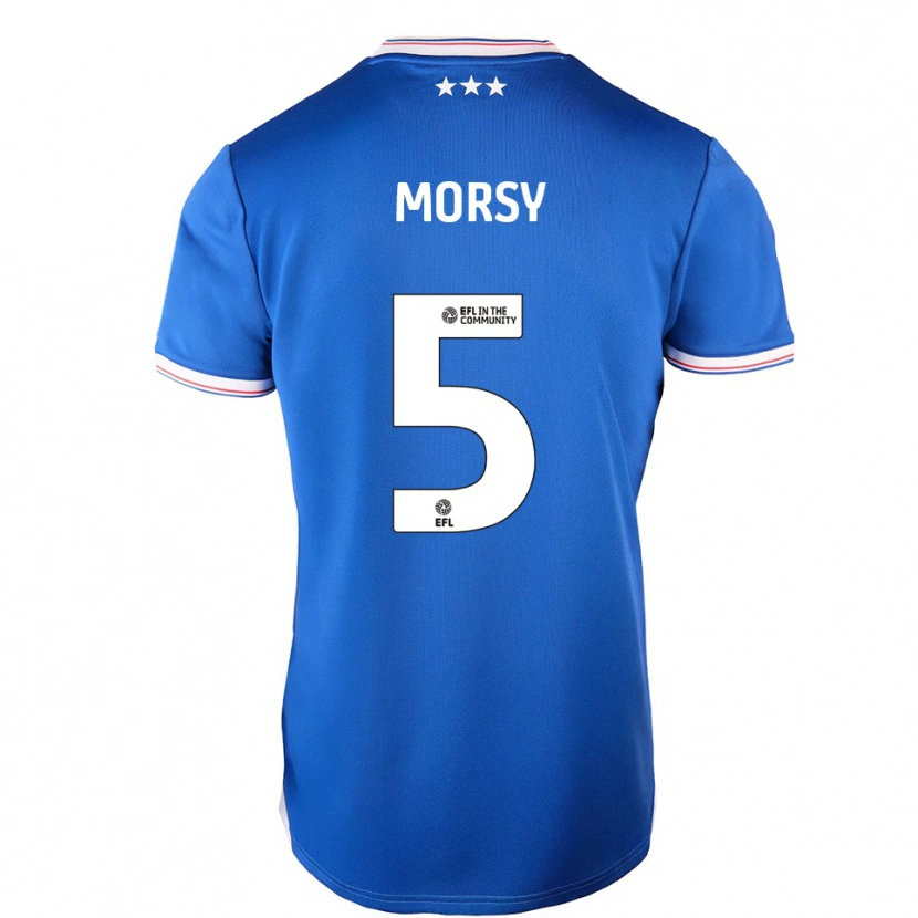 Danxen Kvinder Samy Morsy #5 Blå Hvid Hjemmebane Spillertrøjer 2025/26 Trøje T-Shirt