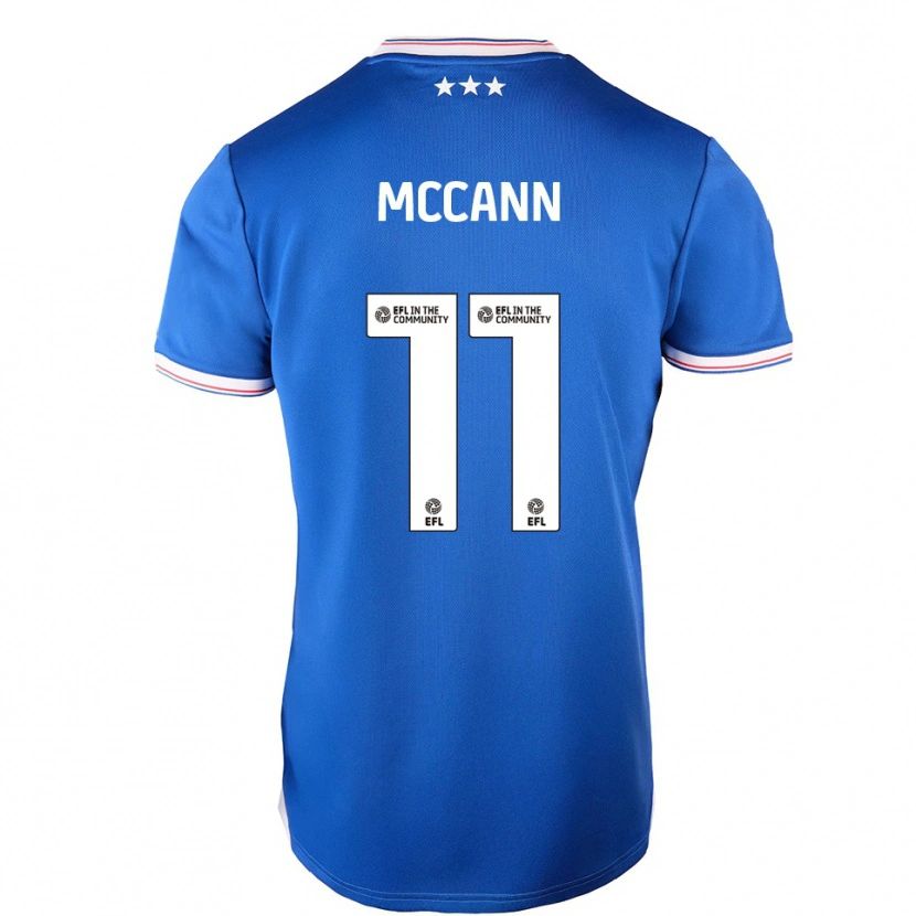 Danxen Kvinder Darragh Mccann #11 Blå Hvid Hjemmebane Spillertrøjer 2025/26 Trøje T-Shirt