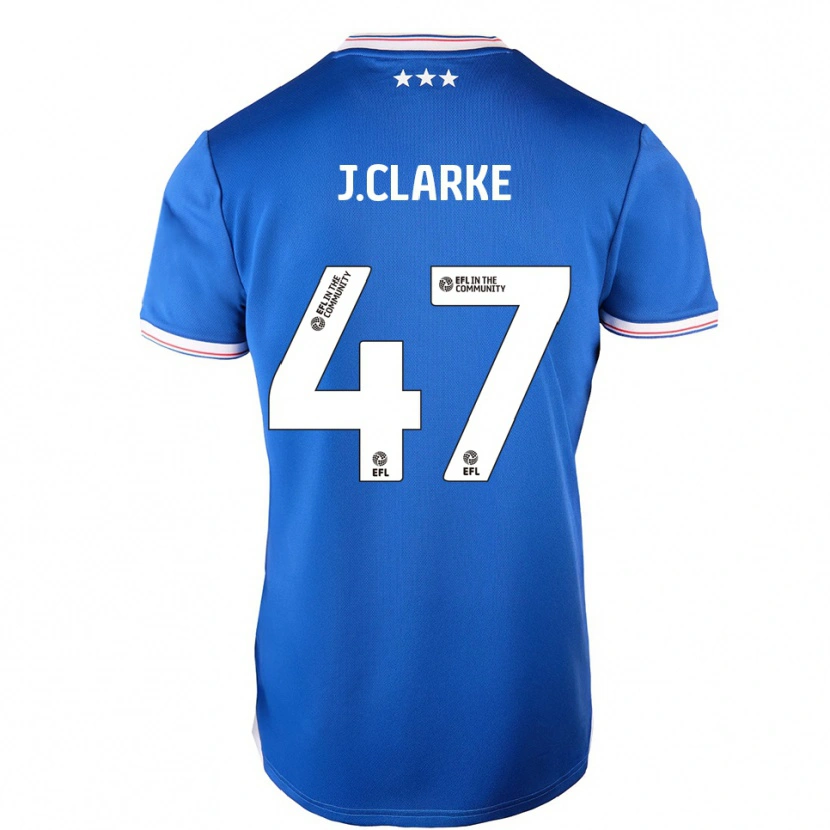 Danxen Kvinder Jack Clarke #47 Blå Hvid Hjemmebane Spillertrøjer 2025/26 Trøje T-Shirt