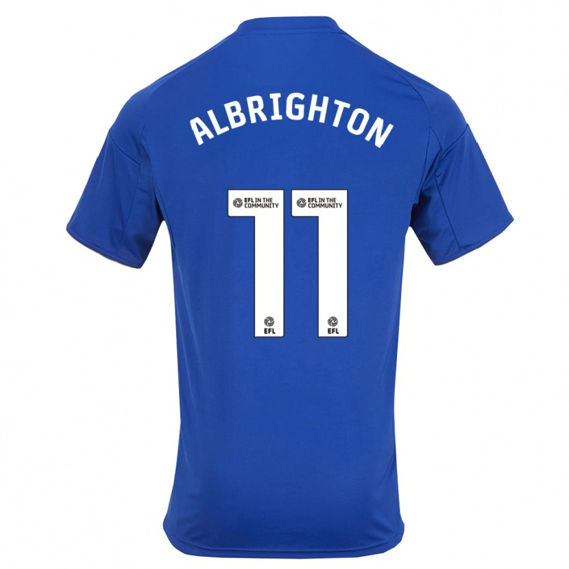 Danxen Kvinder Marc Albrighton #11 Blå Guld Hjemmebane Spillertrøjer 2025/26 Trøje T-Shirt