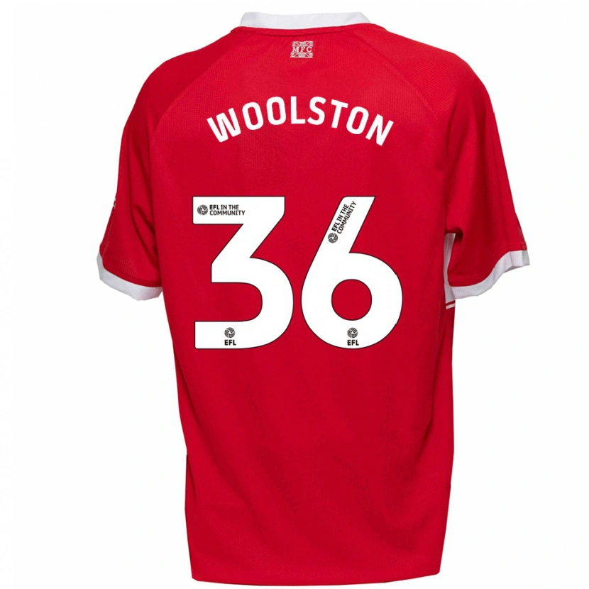Danxen Kvinder Luke Woolston #36 Rød Hvid Hjemmebane Spillertrøjer 2025/26 Trøje T-Shirt