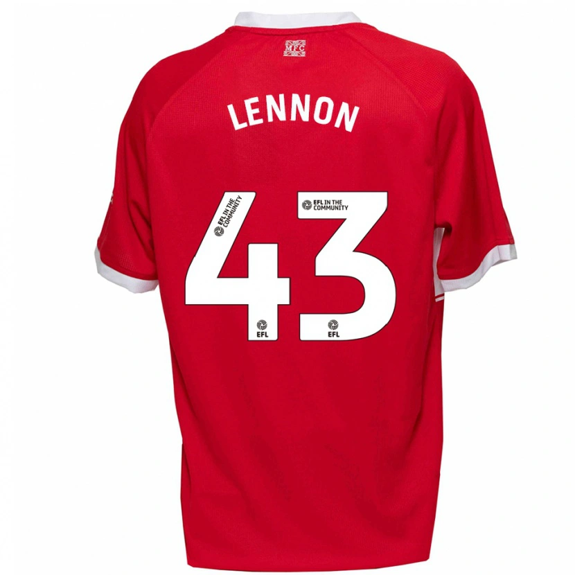 Danxen Kvinder Charlie Lennon #43 Rød Hvid Hjemmebane Spillertrøjer 2025/26 Trøje T-Shirt