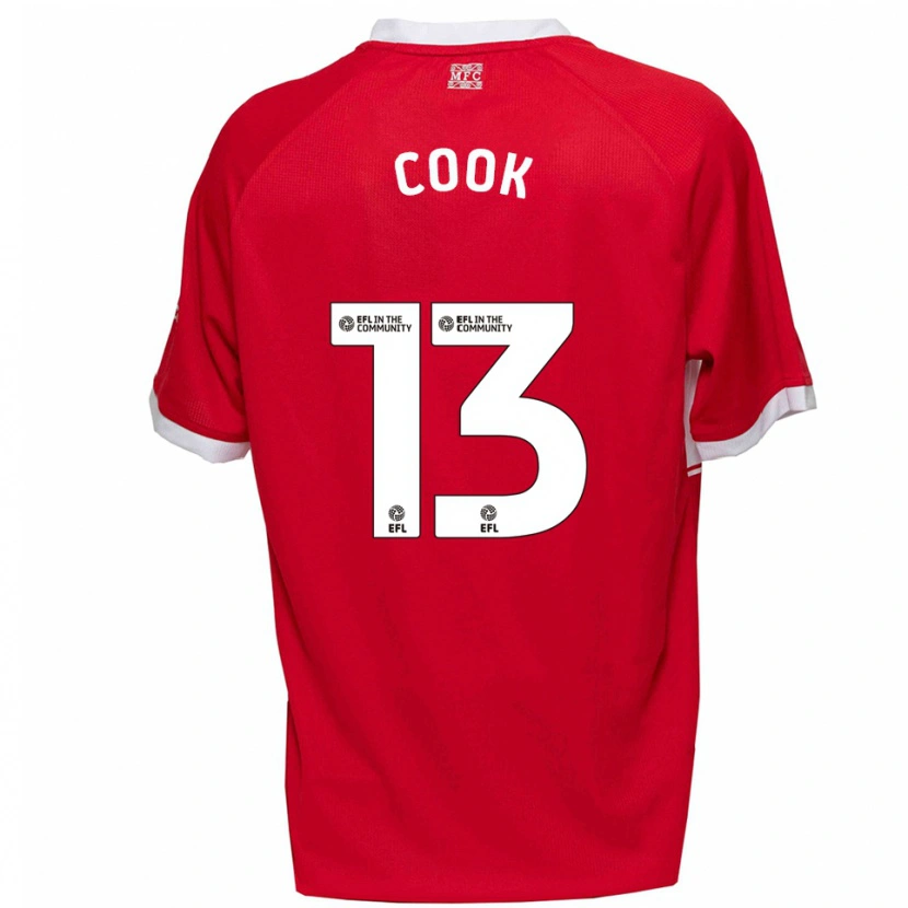 Danxen Kvinder Ruby Cook #13 Rød Hvid Hjemmebane Spillertrøjer 2025/26 Trøje T-Shirt