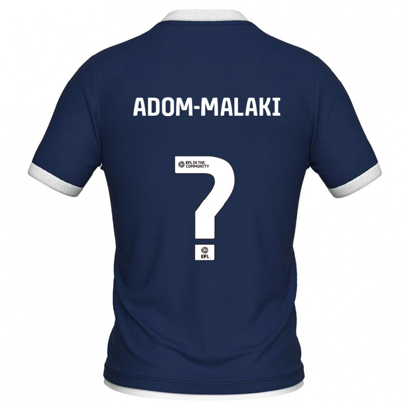 Danxen Kvinder Nino Adom-Malaki #0 Marine Hvid Hjemmebane Spillertrøjer 2025/26 Trøje T-Shirt