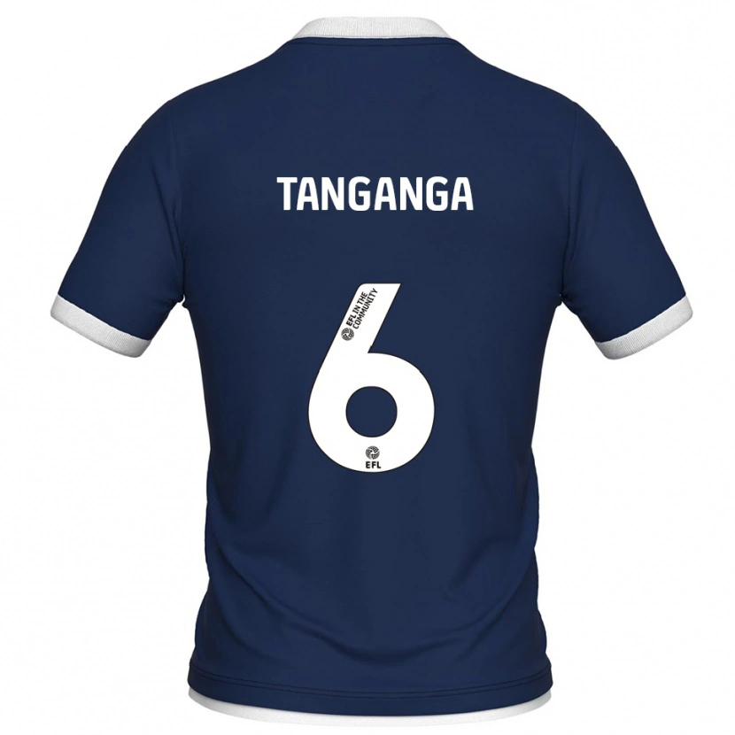 Danxen Kvinder Japhet Tanganga #6 Marine Hvid Hjemmebane Spillertrøjer 2025/26 Trøje T-Shirt