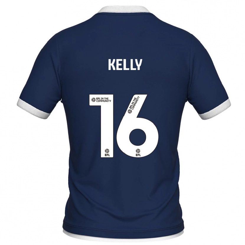 Danxen Kvinder Daniel Kelly #16 Marine Hvid Hjemmebane Spillertrøjer 2025/26 Trøje T-Shirt