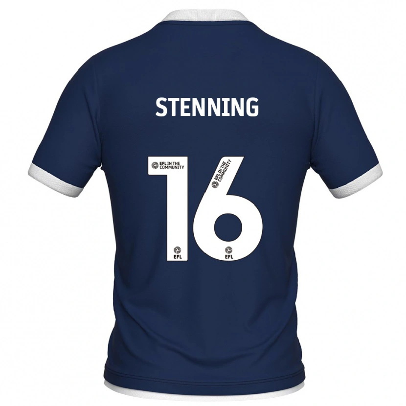 Danxen Kvinder Ellie Stenning #16 Marine Hvid Hjemmebane Spillertrøjer 2025/26 Trøje T-Shirt