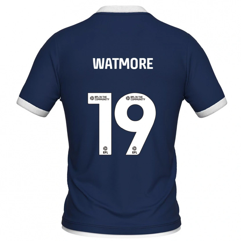 Danxen Kvinder Duncan Watmore #19 Marine Hvid Hjemmebane Spillertrøjer 2025/26 Trøje T-Shirt