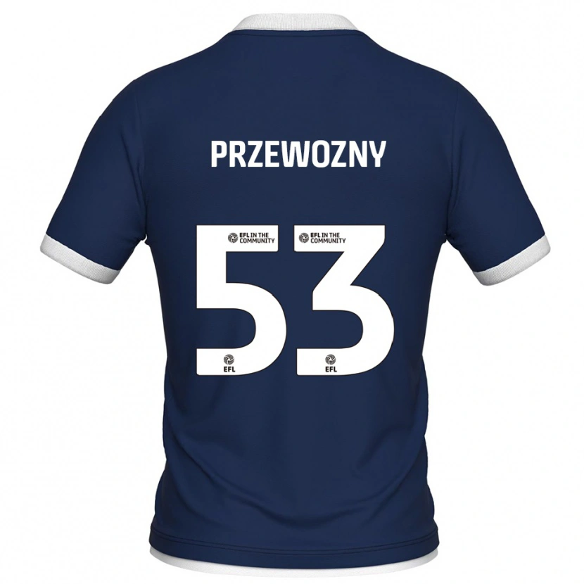 Danxen Kvinder Jakub Przewozny #53 Marine Hvid Hjemmebane Spillertrøjer 2025/26 Trøje T-Shirt