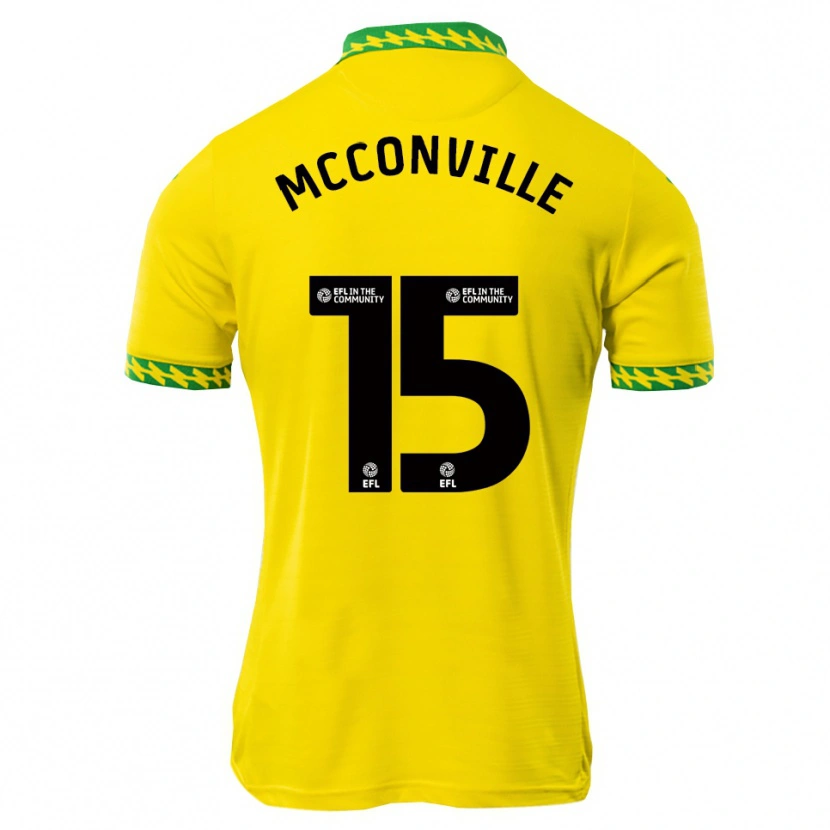 Danxen Kvinder Ruairi Mcconville #15 Hvid Grøn Hjemmebane Spillertrøjer 2025/26 Trøje T-Shirt