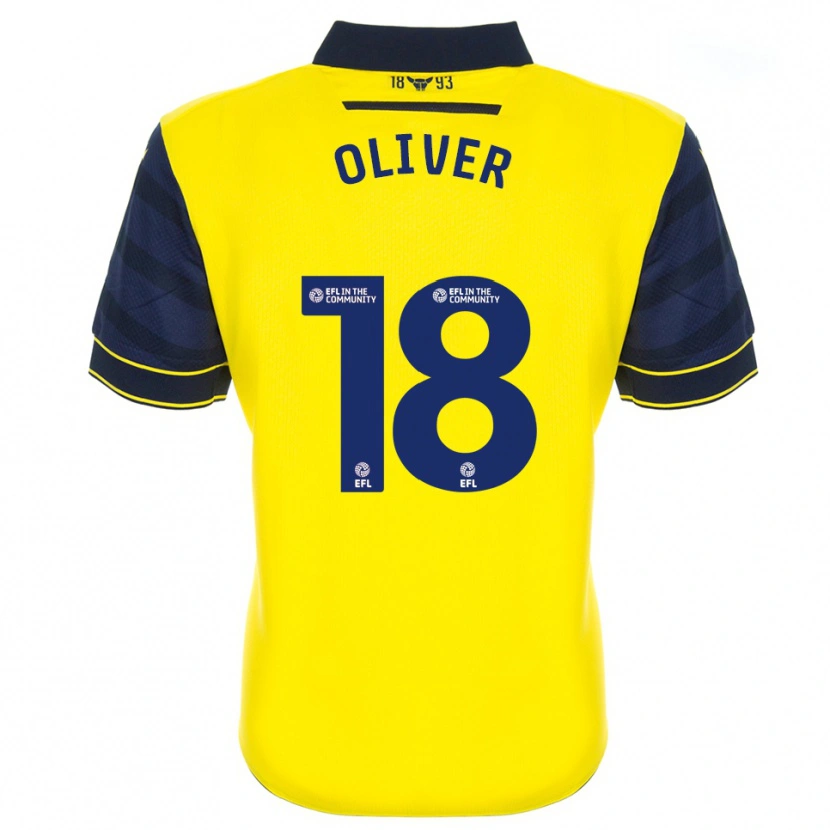Danxen Kvinder Taome Oliver #18 Gul Marine Hjemmebane Spillertrøjer 2025/26 Trøje T-Shirt