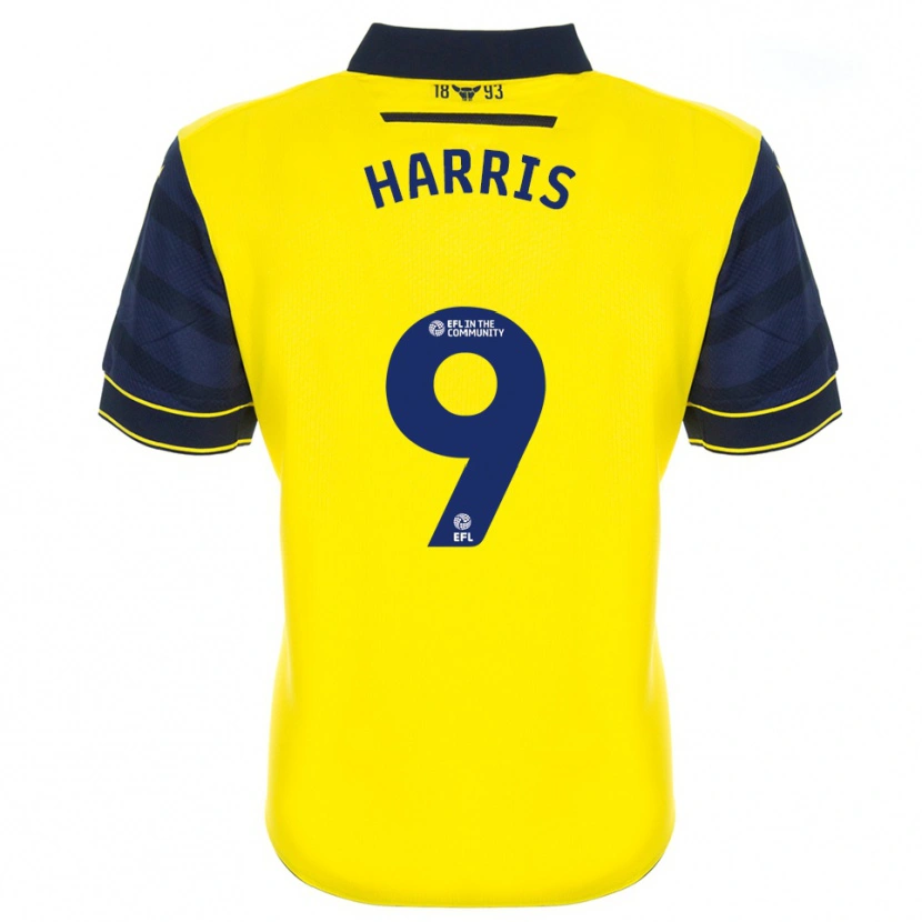 Danxen Kvinder Mark Harris #9 Gul Marine Hjemmebane Spillertrøjer 2025/26 Trøje T-Shirt