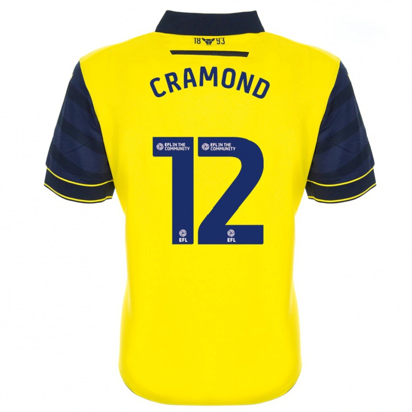 Danxen Kvinder Charlie Cramond #12 Gul Marine Hjemmebane Spillertrøjer 2025/26 Trøje T-Shirt