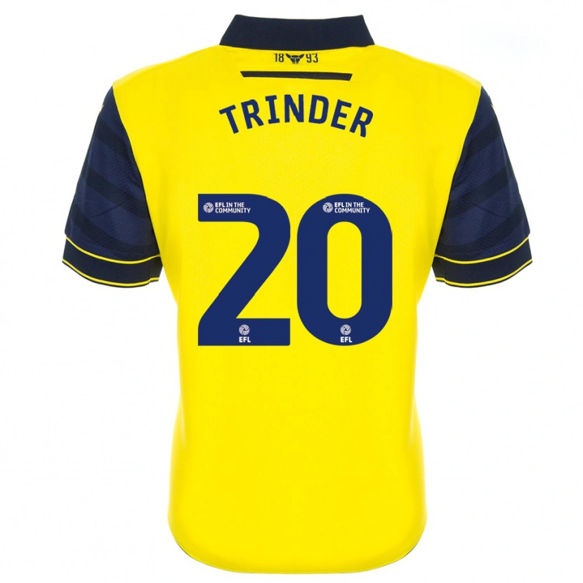 Danxen Kvinder Lucy Trinder #20 Gul Marine Hjemmebane Spillertrøjer 2025/26 Trøje T-Shirt
